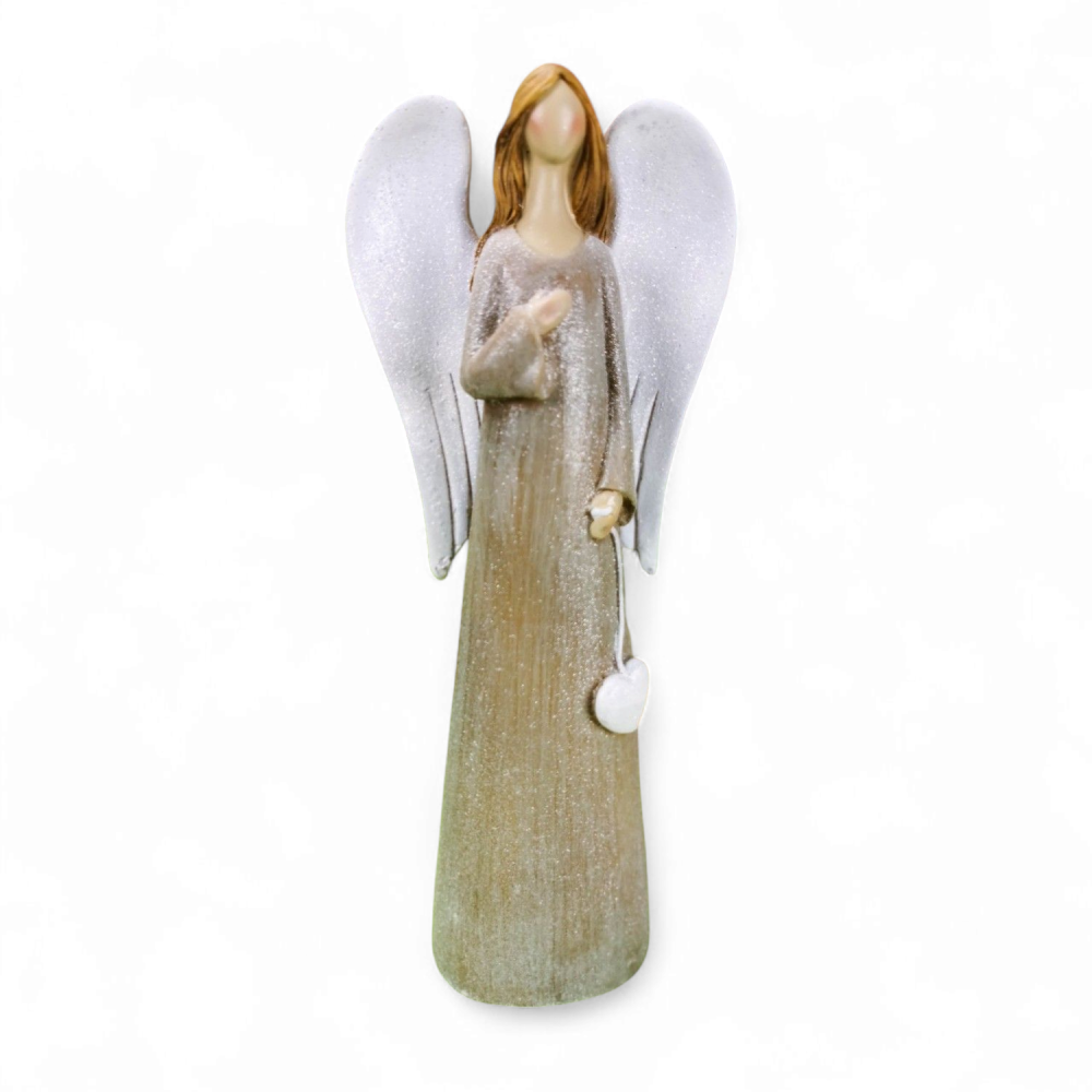 Szívből Őrző – Arc nélküli angyalszobor (29 cm)