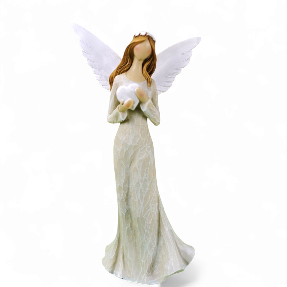 A Szív Őrzője – Arc nélküli angyalszobor (32 cm)