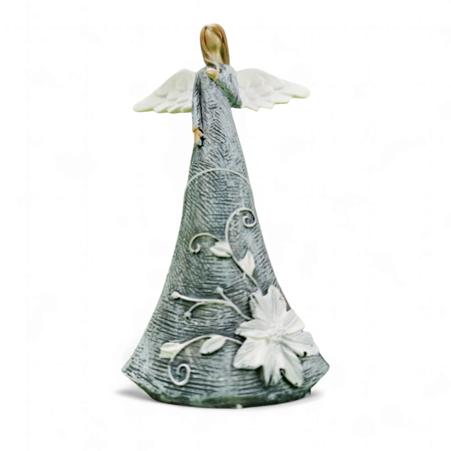 Tavasz Lelke – Virágmintás angyalszobor arc nélkül (13 cm)