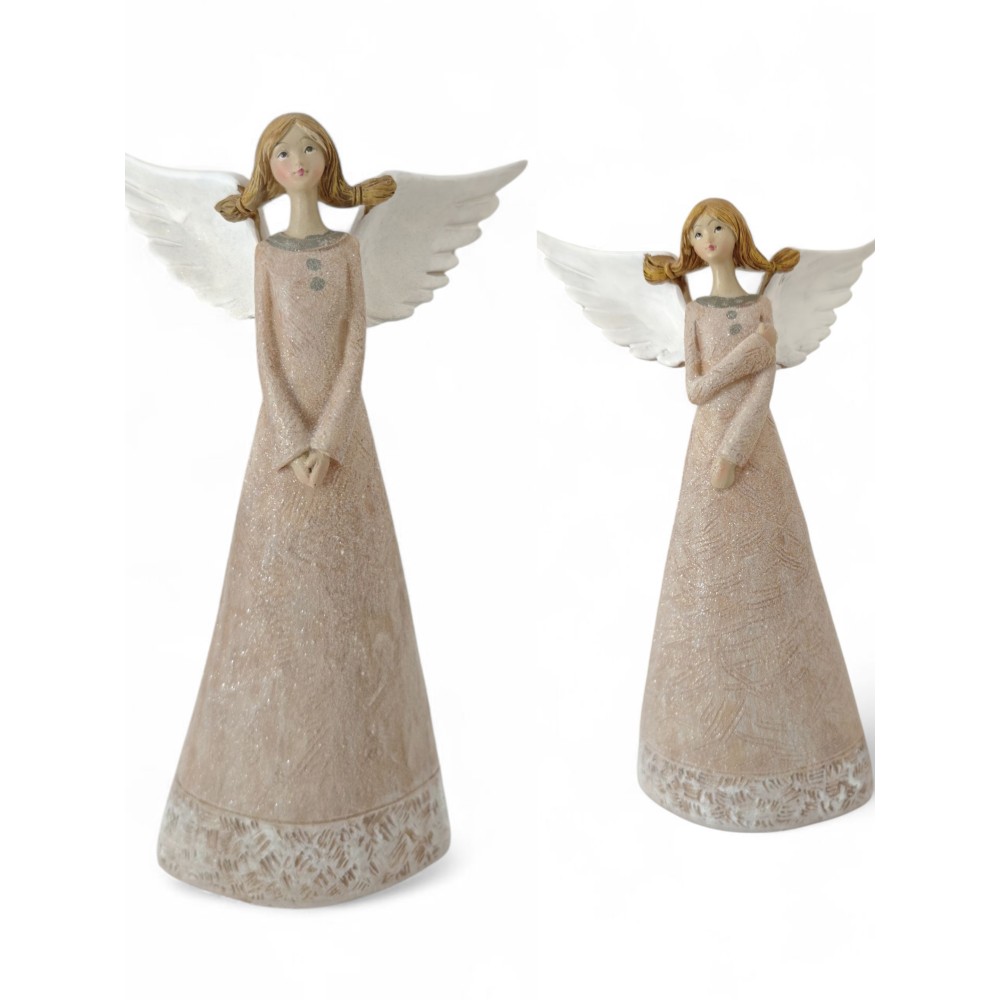 Serenità – Bézs színű angyal bájos arckifejezéssel (12x5x20 cm, 2 típus)