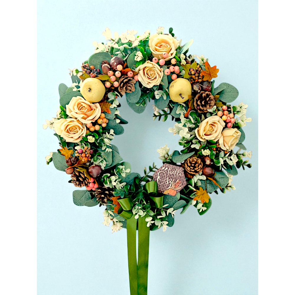 Őszi varázslat ajtókopogtató koszorú (40 cm)