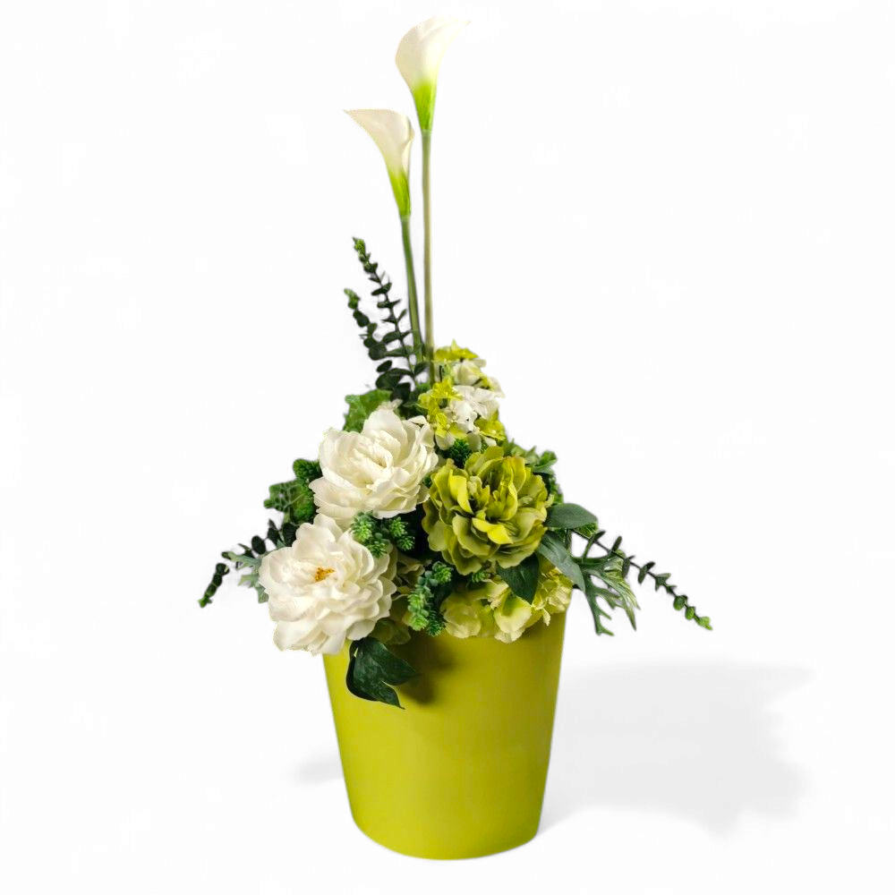 Elegáns Selyemvirág Kompozíció – Kála és Bazsarózsa, 90 cm