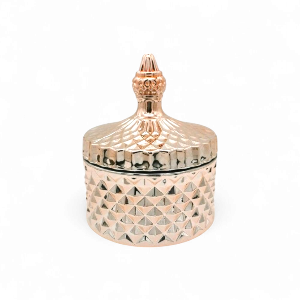 Ékszerdoboz – Kerámia tartó 10x10x13 cm (rose gold)